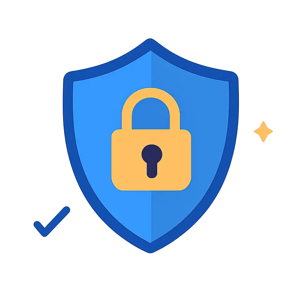 Security shield icon with lock: Daman Lottery safety visualization